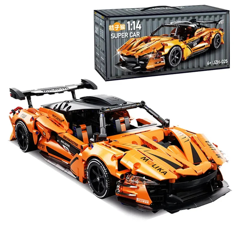 Technical 1:14 Super Sport Car Building Blocks 3 Color Random Assemble Bricks Vehicle Toy Gift For Children Kids