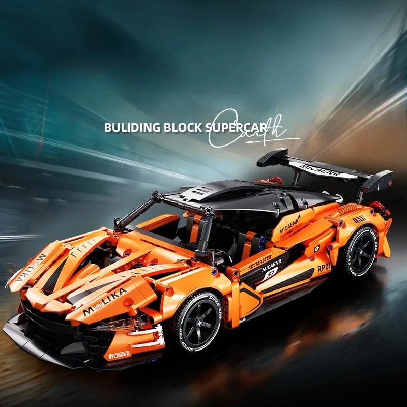 Technical 1:14 Super Sport Car Building Blocks 3 Color Random Assemble Bricks Vehicle Toy Gift For Children Kids