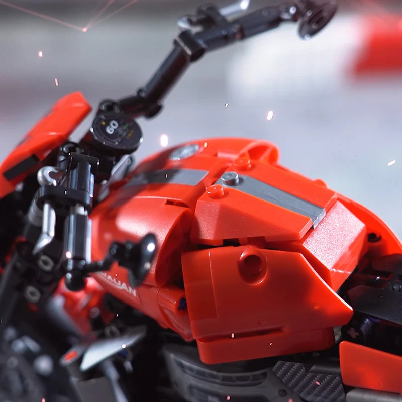 1:8 City Racing Motorcycle Building Bricks Sets MOC Motorbike Racer Technical Christmas Gifts for Kids Boys Children Blocks Toys